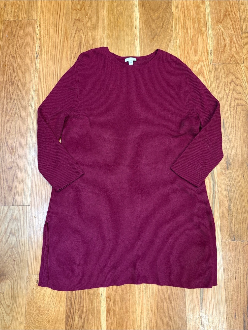 J. Jill Ribbed Wool Blend Longline Tunic Sweater, Size Medium